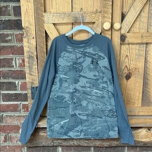 Under Armour Kids Long Sleeve Camo Tee - Blue Gray